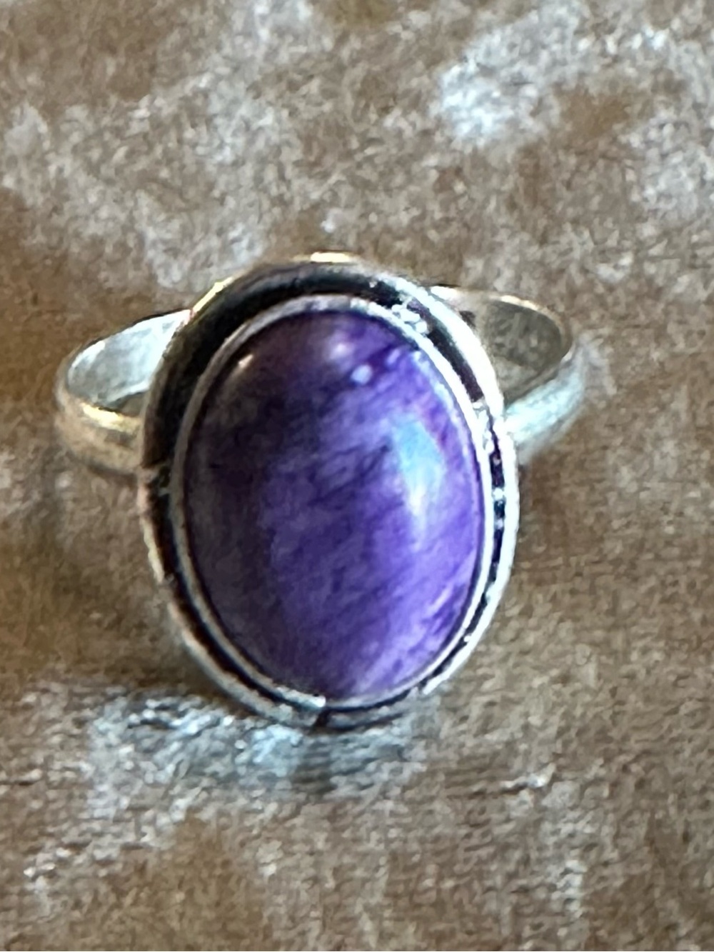 Charorite Gemstone.925 Stamped Ring